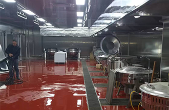 10月5日，泰山玻璃纖維（太原）有限公司職工餐廳裝飾裝修施工項目-志遠凈化工程項目進度